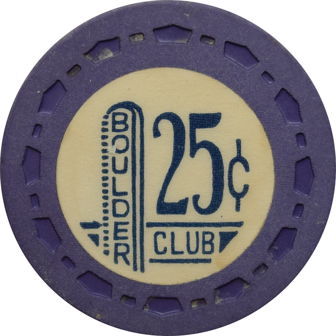 Boulder Club Casino Las Vegas Nevada 25 Cent Chip 1954