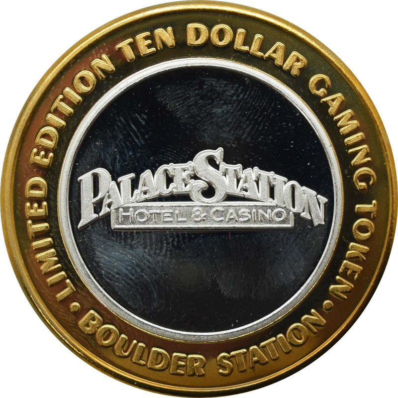 Boulder Station Casino Las Vegas "Palace Station" $10 Silver Strike .999 Fine Silver 1999