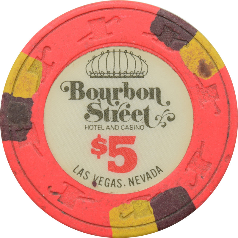 Bourbon Street Casino Las Vegas Nevada $5 Chip 1988