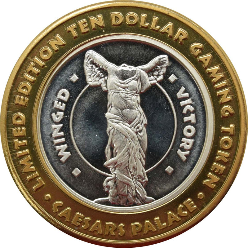 Caesars Palace Casino Las Vegas "Winged Victory" $10 Silver Strike .999 Fine Silver 2000