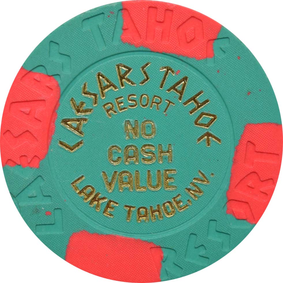 Caesars Tahoe Casino Lake Tahoe Nevada Green/4 Red NCV Chip 1980s