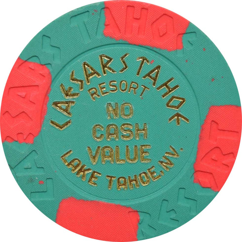 Caesars Tahoe Casino Lake Tahoe Nevada Green/4 Red NCV Chip 1980s