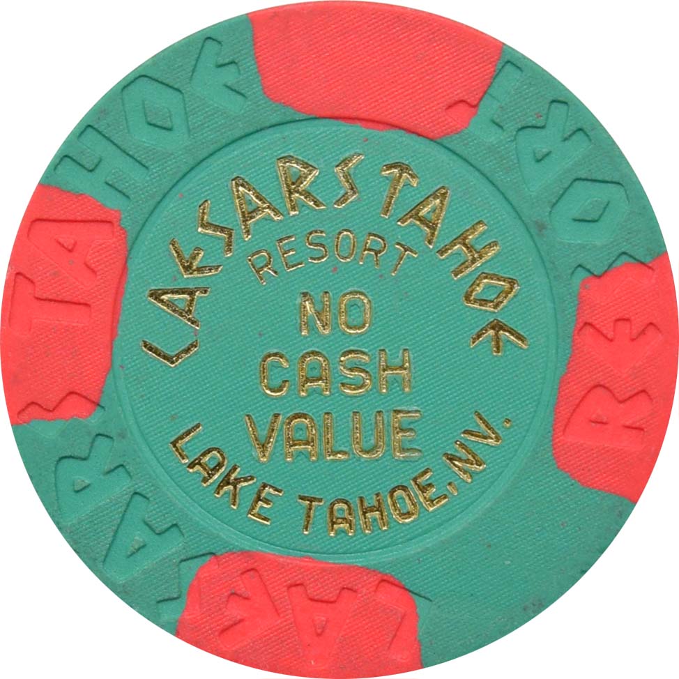 Caesars Tahoe Casino Lake Tahoe Nevada Green/4 Red NCV Chip 1980s