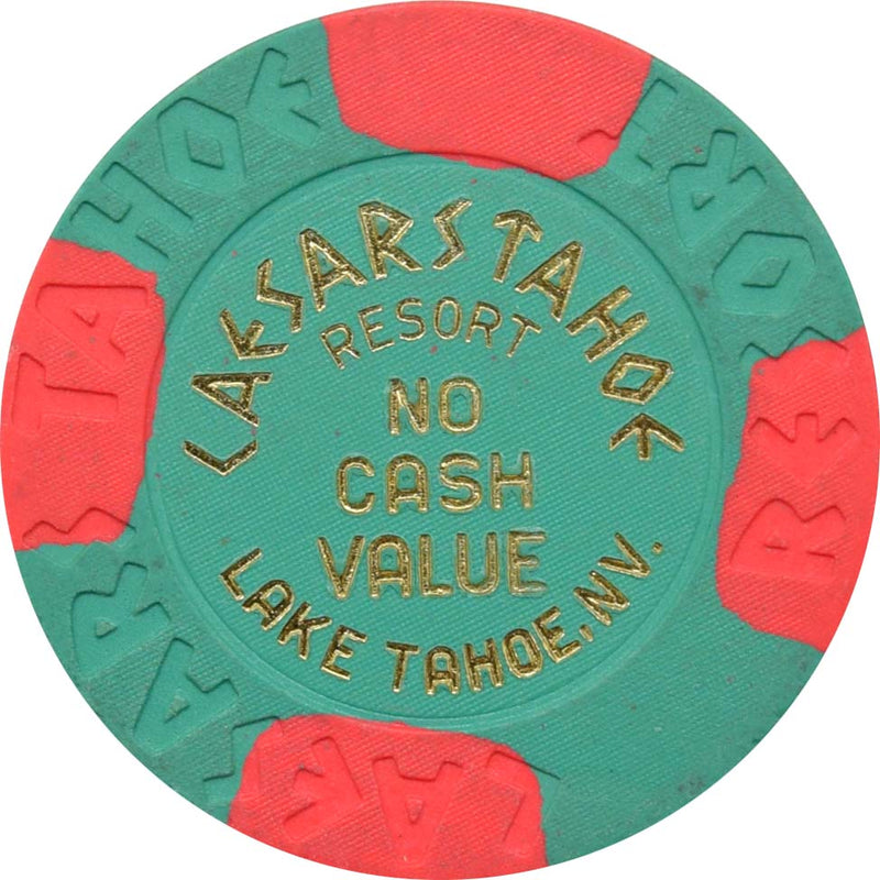 Caesars Tahoe Casino Lake Tahoe Nevada Green/4 Red NCV Chip 1980s