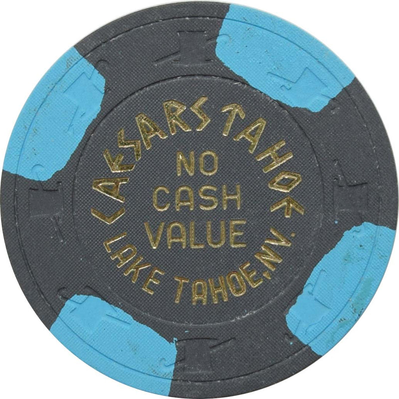 Caesars Tahoe Casino Lake Tahoe Nevada Dark Grey NCV Chip 1980s