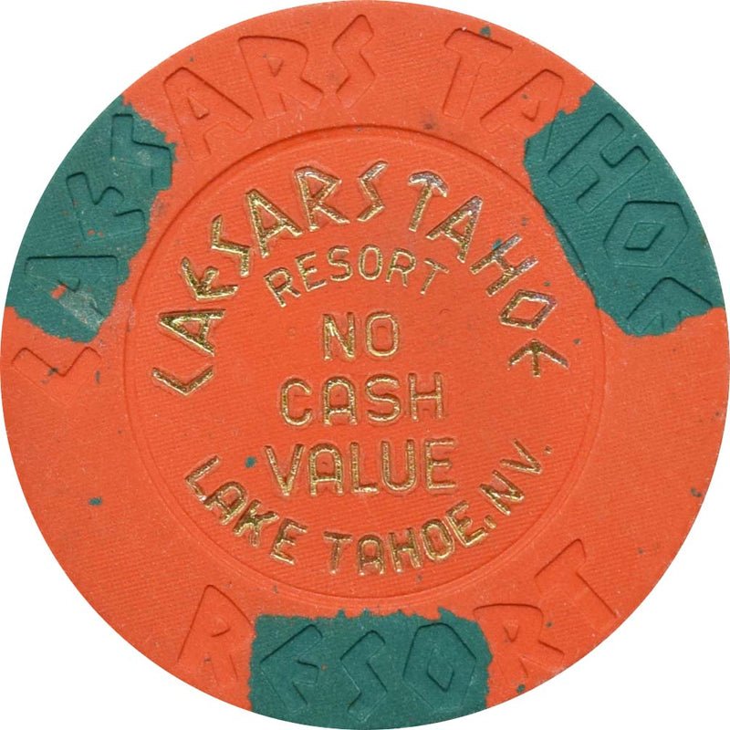 Caesars Tahoe Casino Lake Tahoe Nevada Orange NCV Chip 1980s