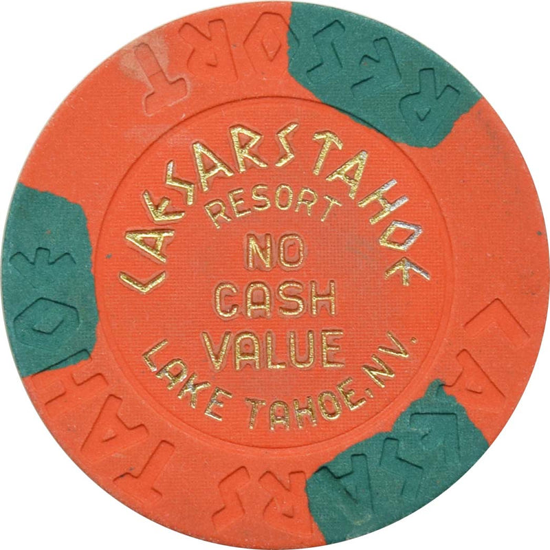 Caesars Tahoe Casino Lake Tahoe Nevada Orange NCV Chip 1980s