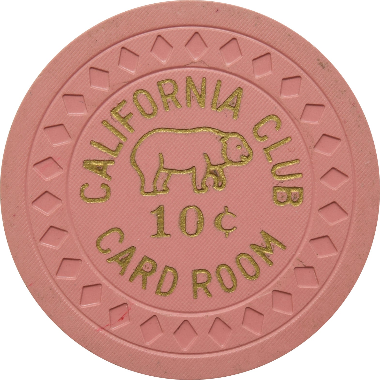 California Club Casino Las Vegas Nevada 10 Cent Chip 1950s