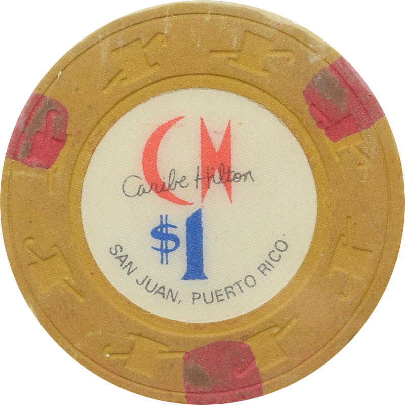 Caribe Hilton Casino San Juan Puerto Rico $1 Paulson Chip