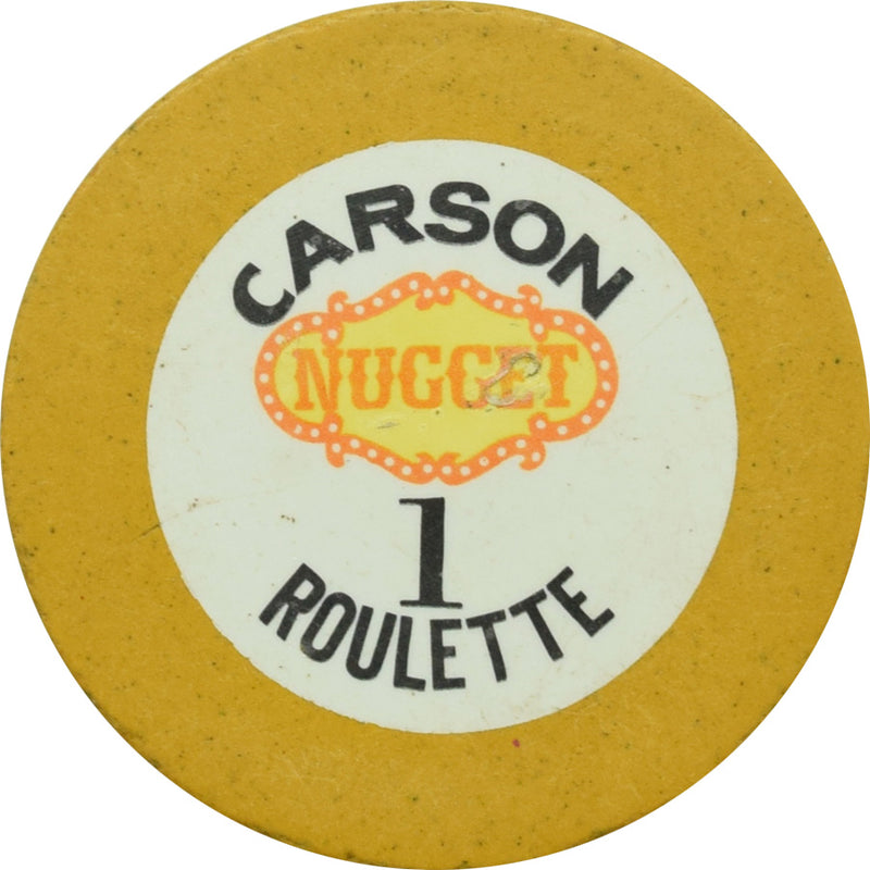 Carson City Nugget Casino Carson City Nevada Roulette 1 Yellow Chip 1980s