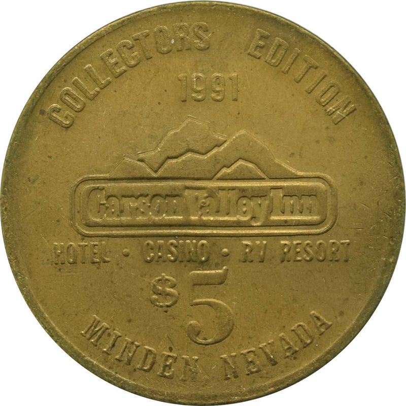 Carson Valley Inn Casino Minden Nevada $5 Token 1991