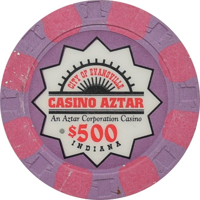 Casino Aztar Evansville Indiana $500 Secondary Chip