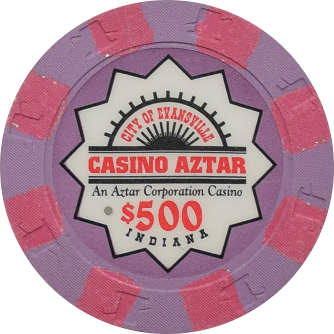 Casino Aztar Evansville Indiana $500 Secondary Chip