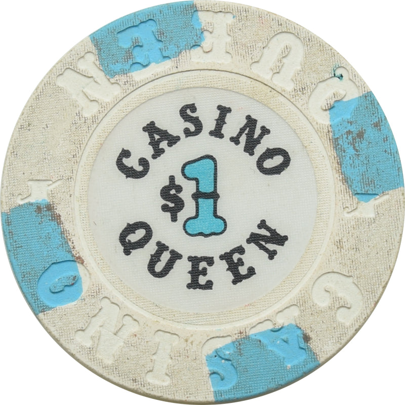 Casino Queen E St. Louis Illinois $1 Chip Blue Inserts