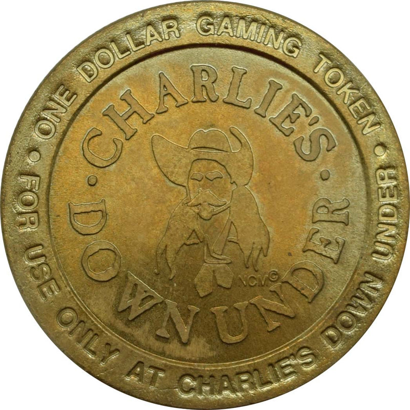 Charlie's Down Under Las Vegas Nevada $1 Token 1995