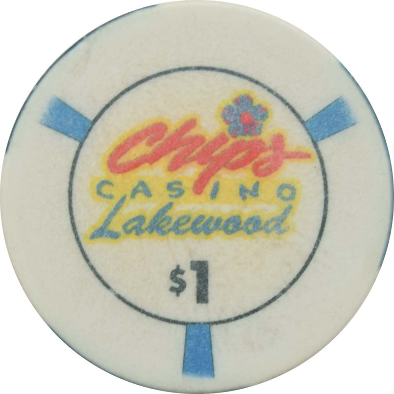 Chips Casino Lakewood Washington $1 Blue Spots Chip