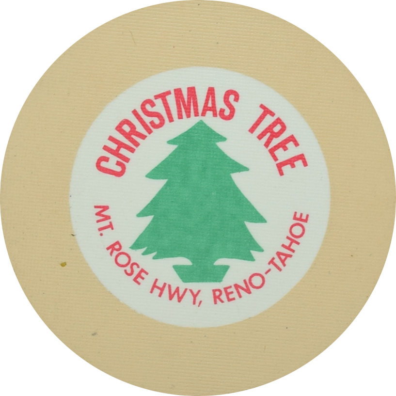 Christmas Tree Casino Reno Nevada Cream Roulette Chip 1957