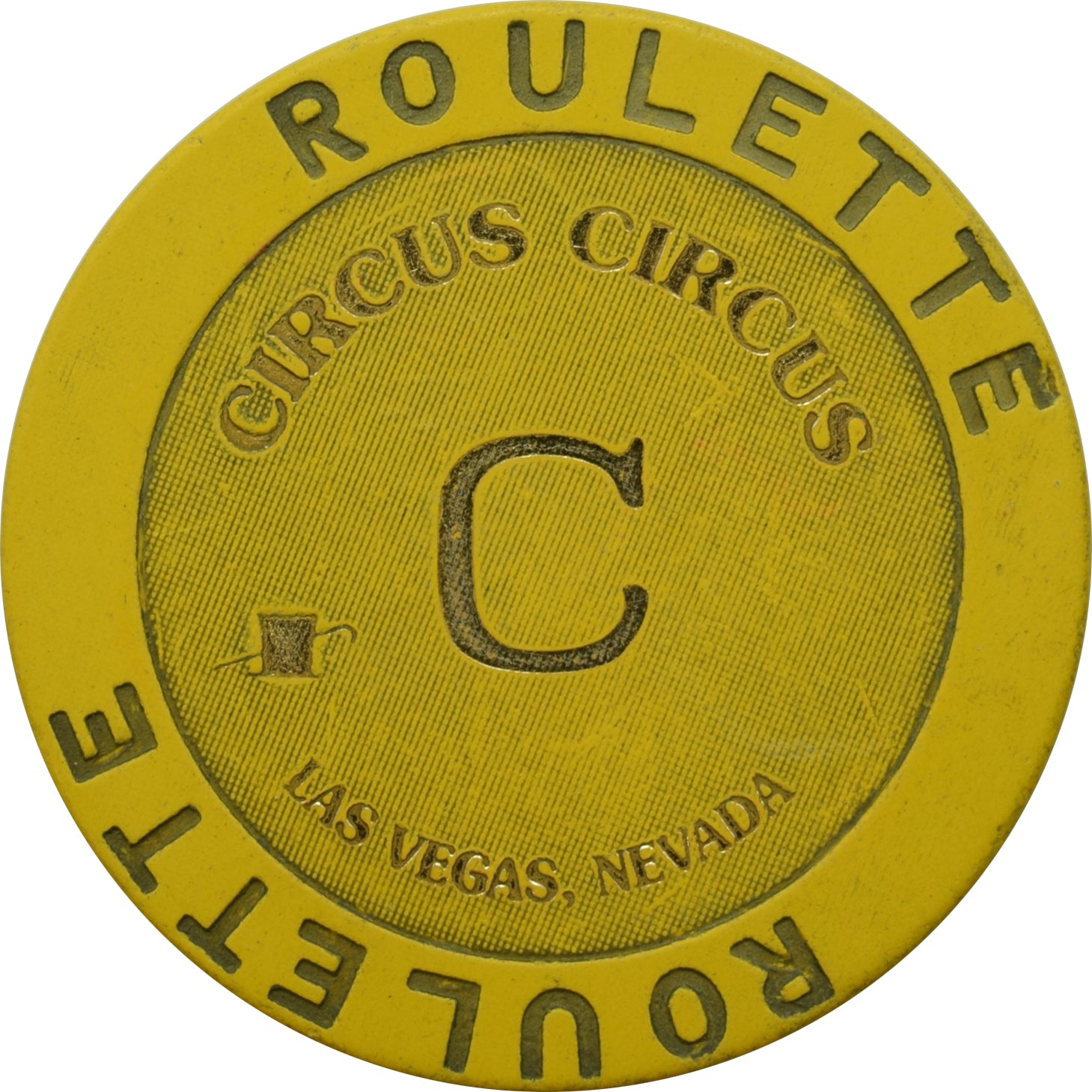 Circus Circus Casino Las Vegas Nevada Yellow C Roulette Chip 2019