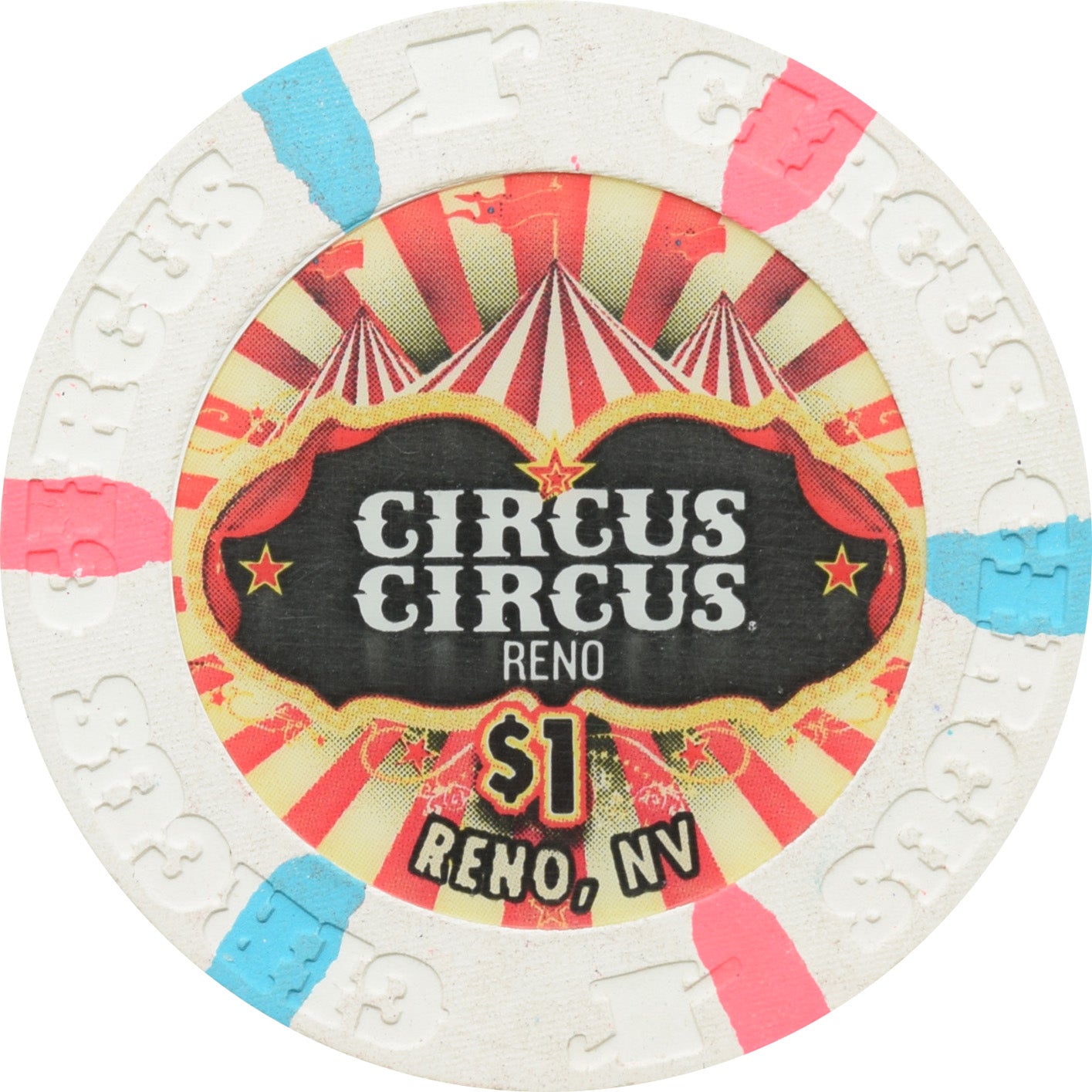 Circus Circus Casino Reno Nevada $1 Chip 2015