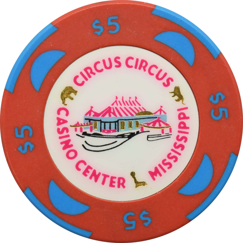 Circus Circus Casino Robinsonville Mississippi $5 Chip