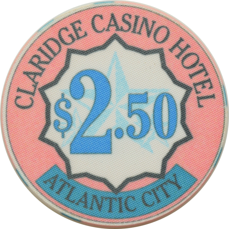 Claridge Casino Atlantic City New Jersey $2.50 Ceramic Chip