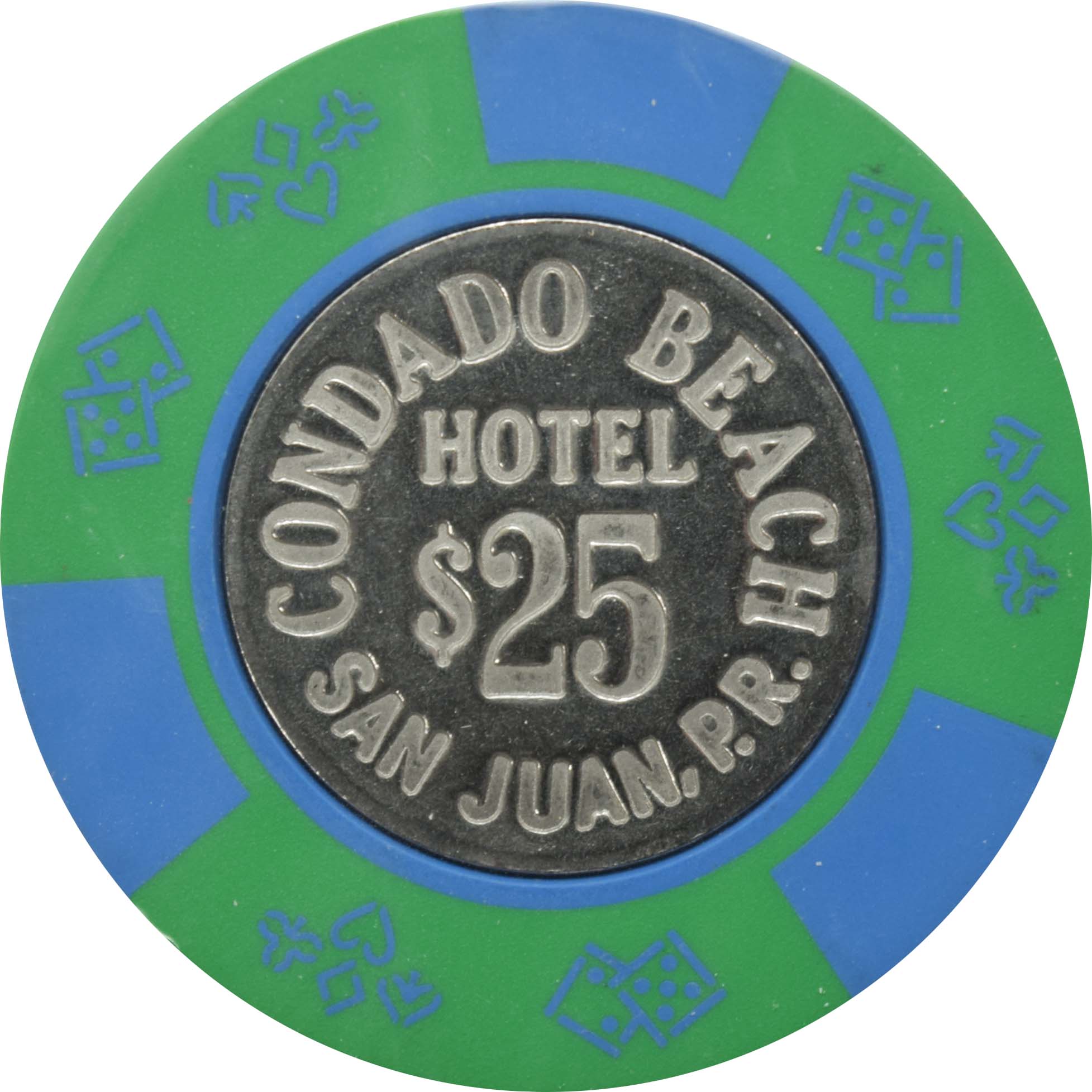 Condado Beach Casino San Juan Puerto Rico $25 Coin Inlay Chip