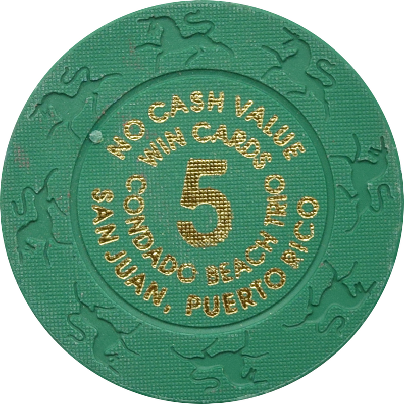 Condado Beach Casino San Juan Puerto Rico 5 Win Cards No Cash Value Chip