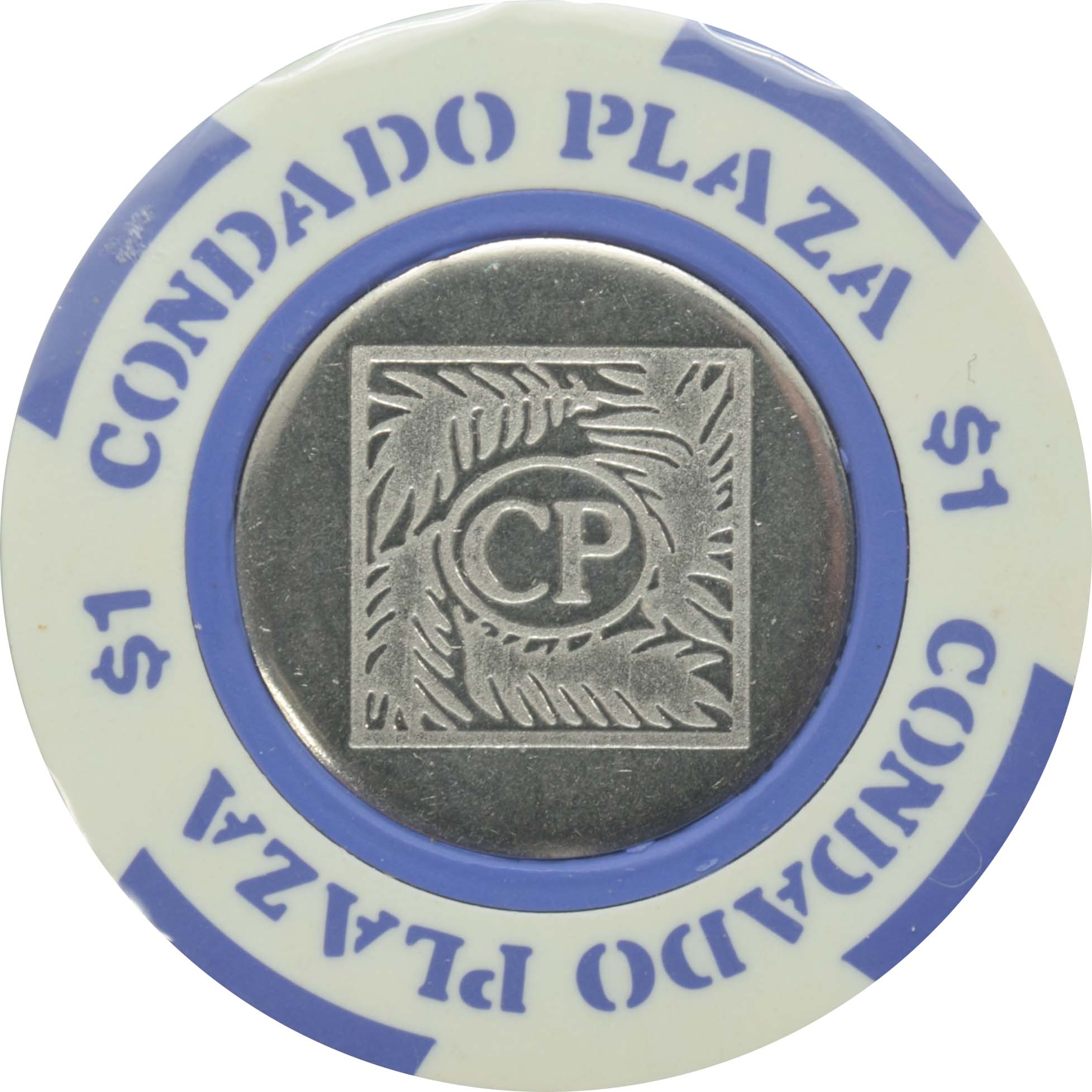 Condado Plaza Casino San Juan Puerto Rico $1 Coin Inlay Chip