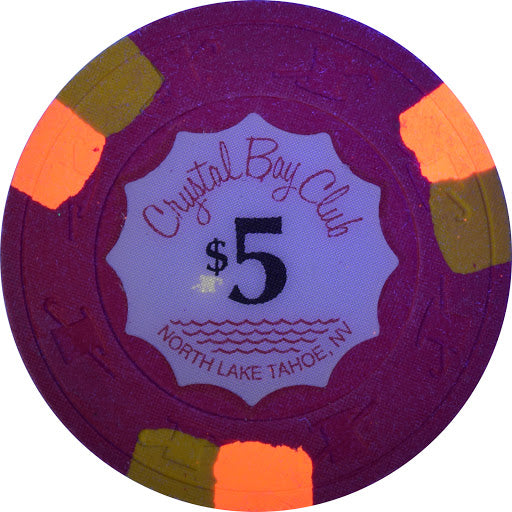 Crystal Bay Club Casino Lake Tahoe Nevada $5 Chip 1990