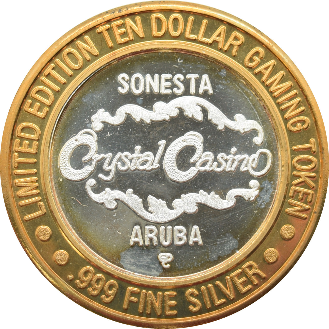 Crystal Casino/Seaport Village Oranjestad Aruba $10 Silver Strike .999 Fine Silver