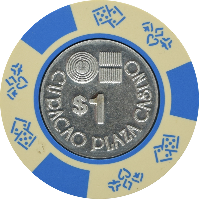 Curacao Plaza Casino Willemstad Curacao $1 Cream/3 Blue Chip