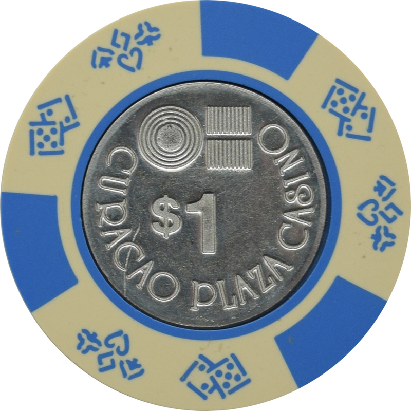 Curacao Plaza Casino Willemstad Curacao $1 Cream/3 Blue Chip