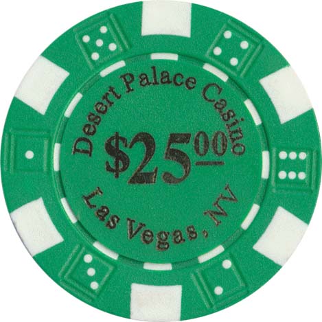 11.5gram Desert Palace Casino Poker Chip in various denominations Set of 25