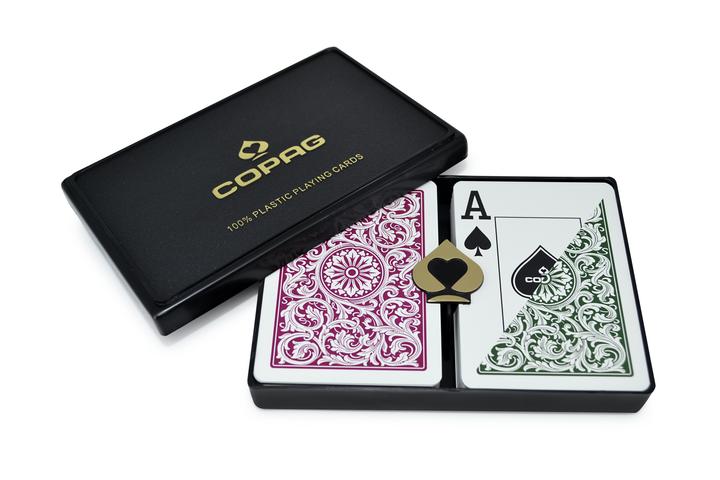 Copag 1546 Green/Burgundy Poker Size 2 Deck Setup