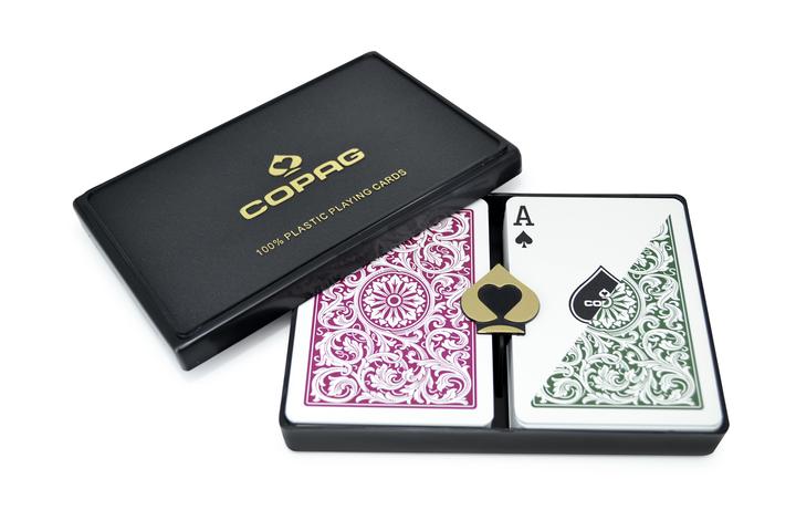 Copag 1546 Green/Burgundy Poker Size 2 Deck Setup