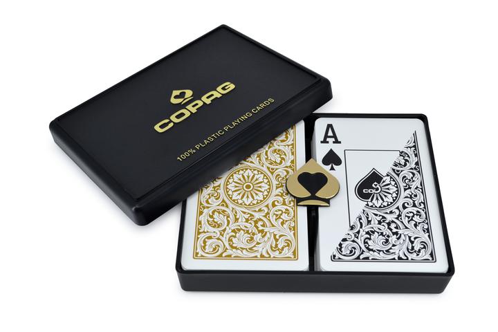 Copag 1546 Black/Gold Bridge Size 2 Deck Setup