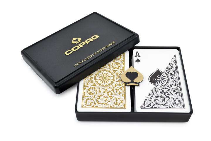 Copag 1546 Black/Gold Bridge Size 2 Deck Setup