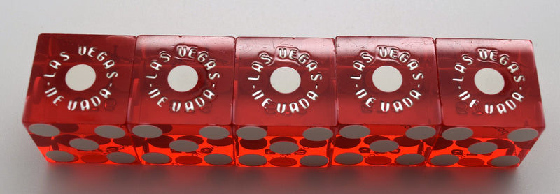 Planet Hollywood Used Red Casino Dice, Stick of 5