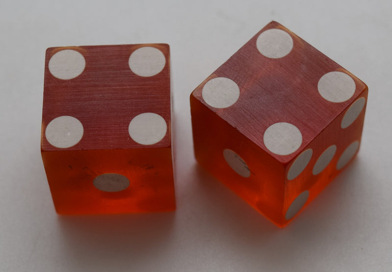 Silver Palace Casino Las Vegas Nevada Dice Pair Red