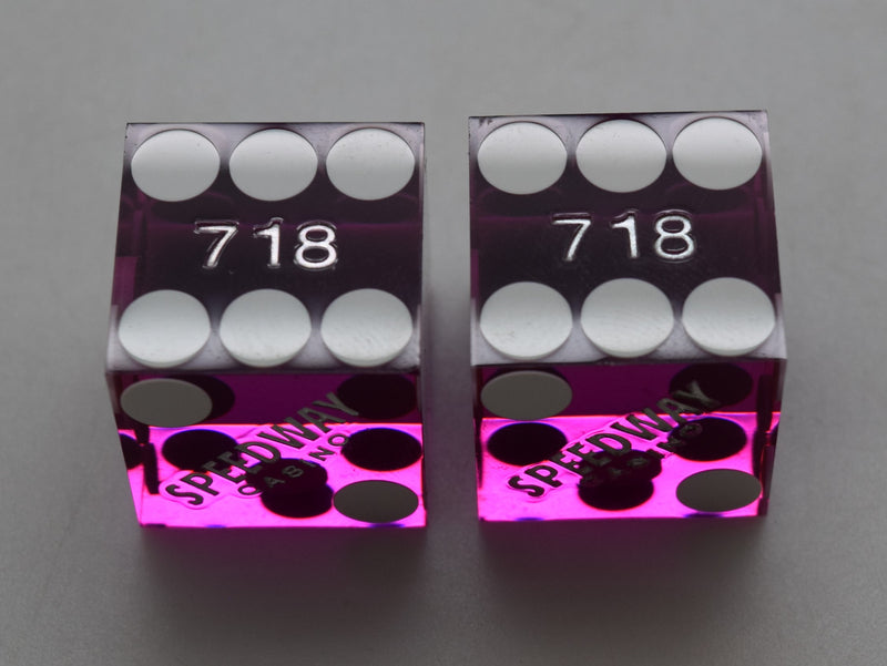 Speedway Casino Las Vegas Nevada Dice Pair Purple