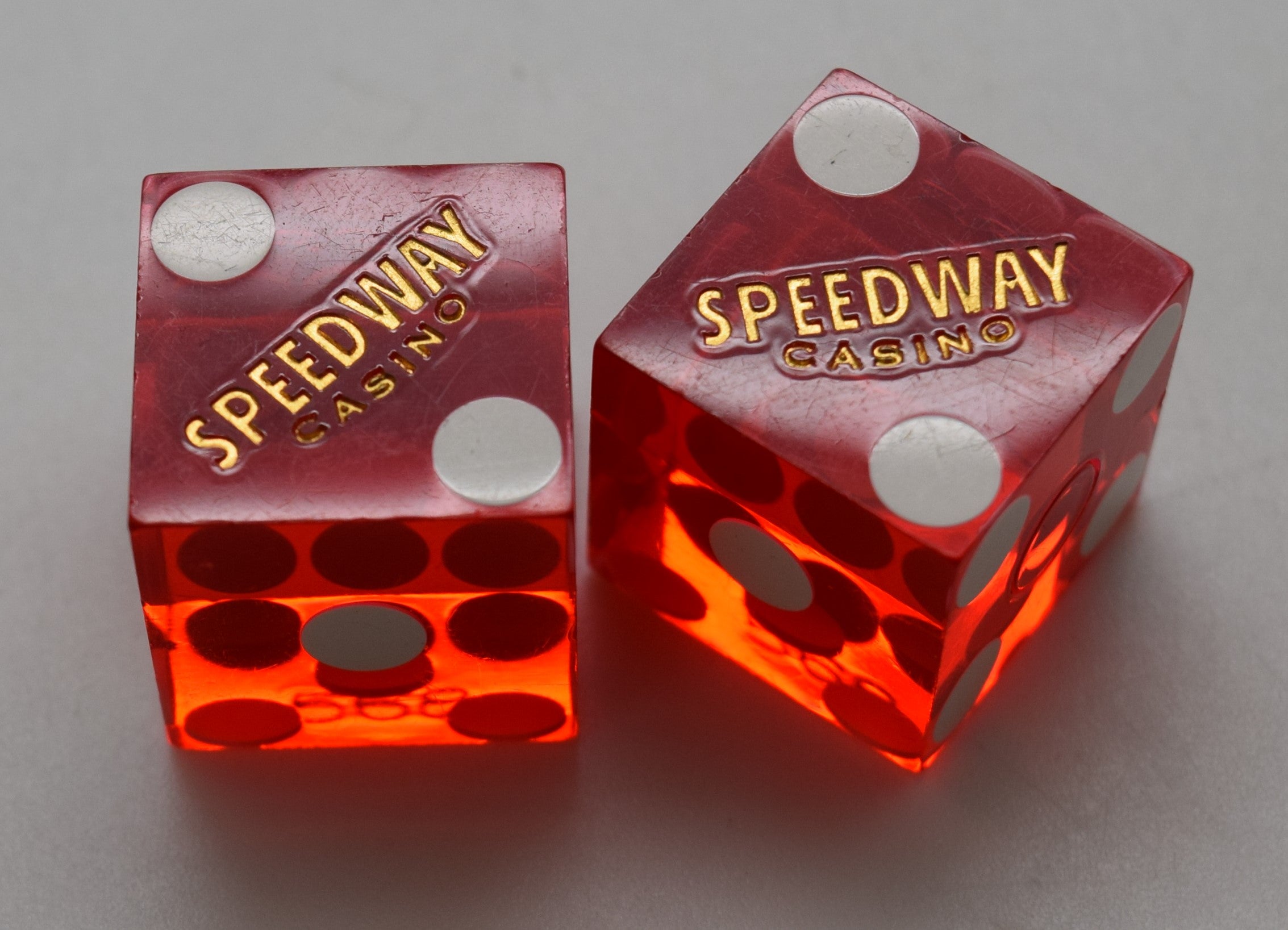 Speedway Casino Las Vegas Nevada Dice Pair Red