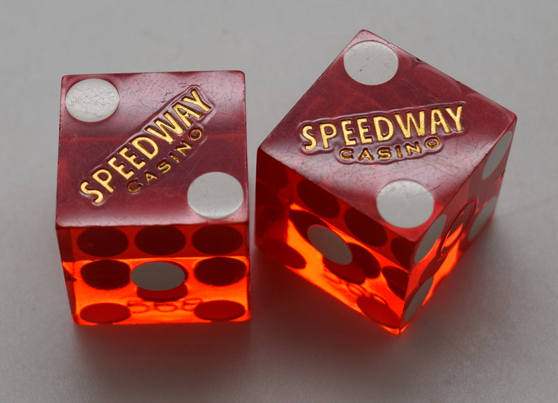 Speedway Casino Las Vegas Nevada Dice Pair Red