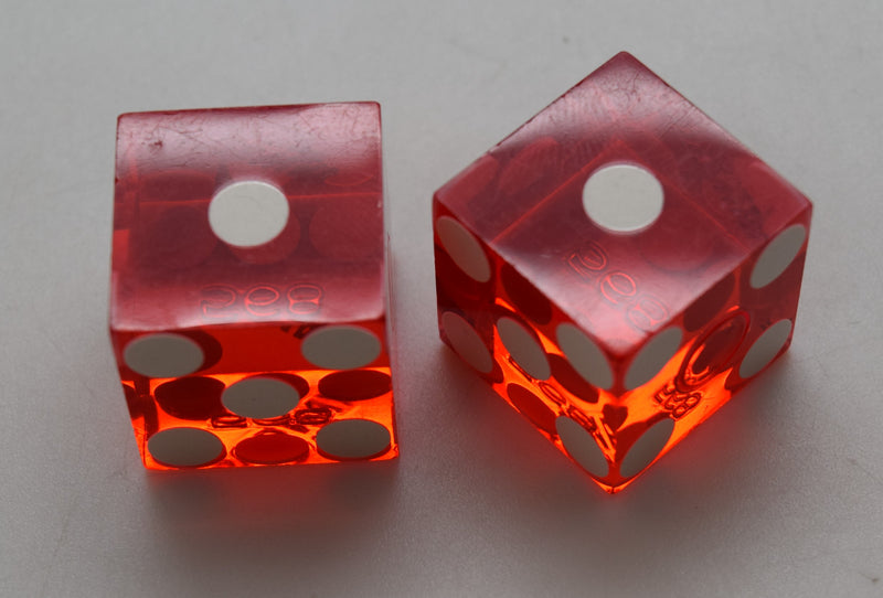 Speedway Casino Las Vegas Nevada Dice Pair Red