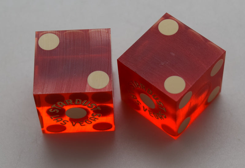 Stardust Casino Las Vegas Nevada Dice Pair Red