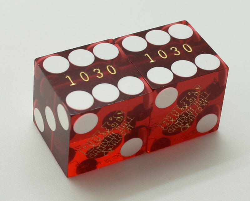 Bill's Gambling Hall & Saloon Red Dice Pair