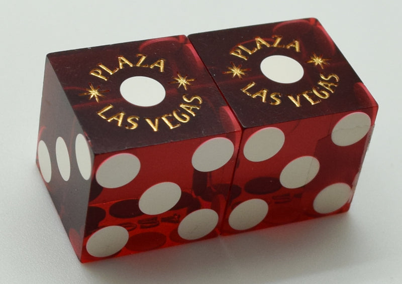 Plaza Casino Las Vegas Nevada Red Dice Pair Matching Numbers Burst Logo