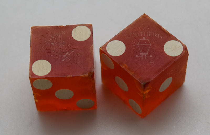 Southern Club Casino Hot Springs Arkansas Dice Pair Red