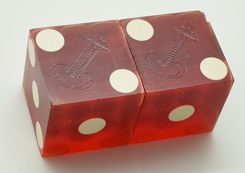 Landmark Casino Las Vegas Nevada Red Dice Pair Matching Logo 1970s