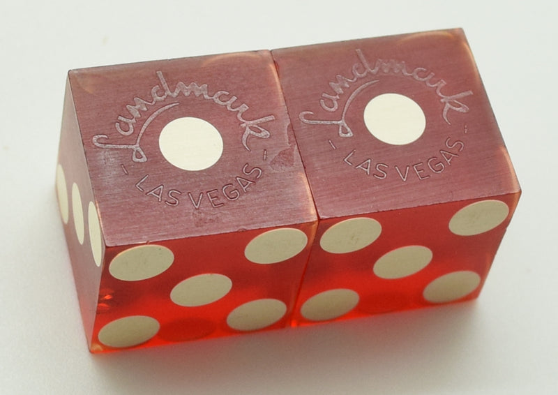 Landmark Casino Las Vegas Nevada Red Dice Pair Matching Logo 1970s