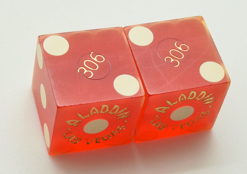 Aladdin Las Vegas Casino Dice Pair Collectible Vintage Matching Pair 1970's